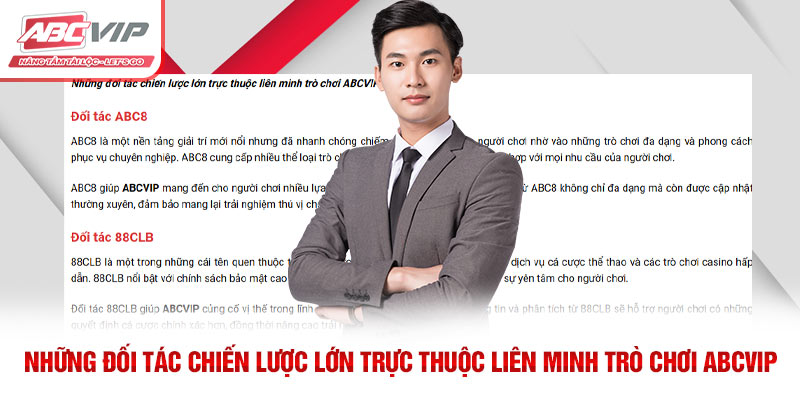 Những đối tác chiến lược lớn trực thuộc liên minh trò chơi ABCVIP